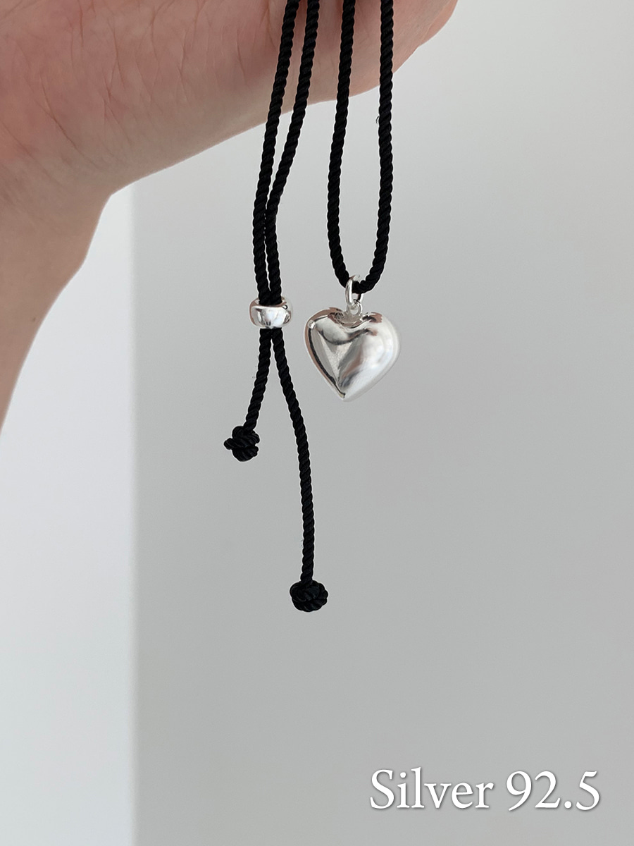 Silver92.5) Heart necklace